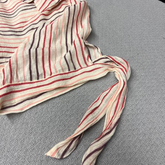 Indigo Rose Striped Tunic Shirt Dress Tie Sleeve Button Front Plus Size 3X - Picture 4 of 10